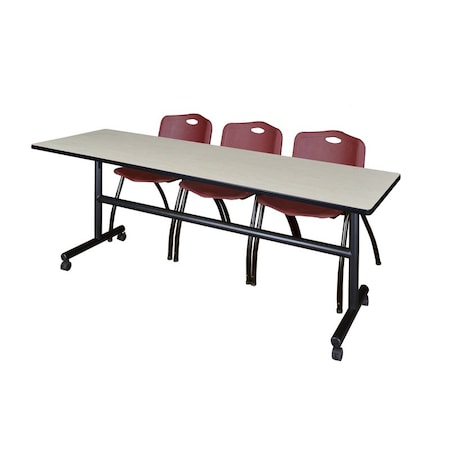 Kobe Rectangle FlipTop Table, 84" W, 29" H, Laminate Top, Maple MKFT8424PL47BY